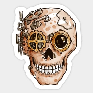 Steampunk cranium hand drawn Sticker